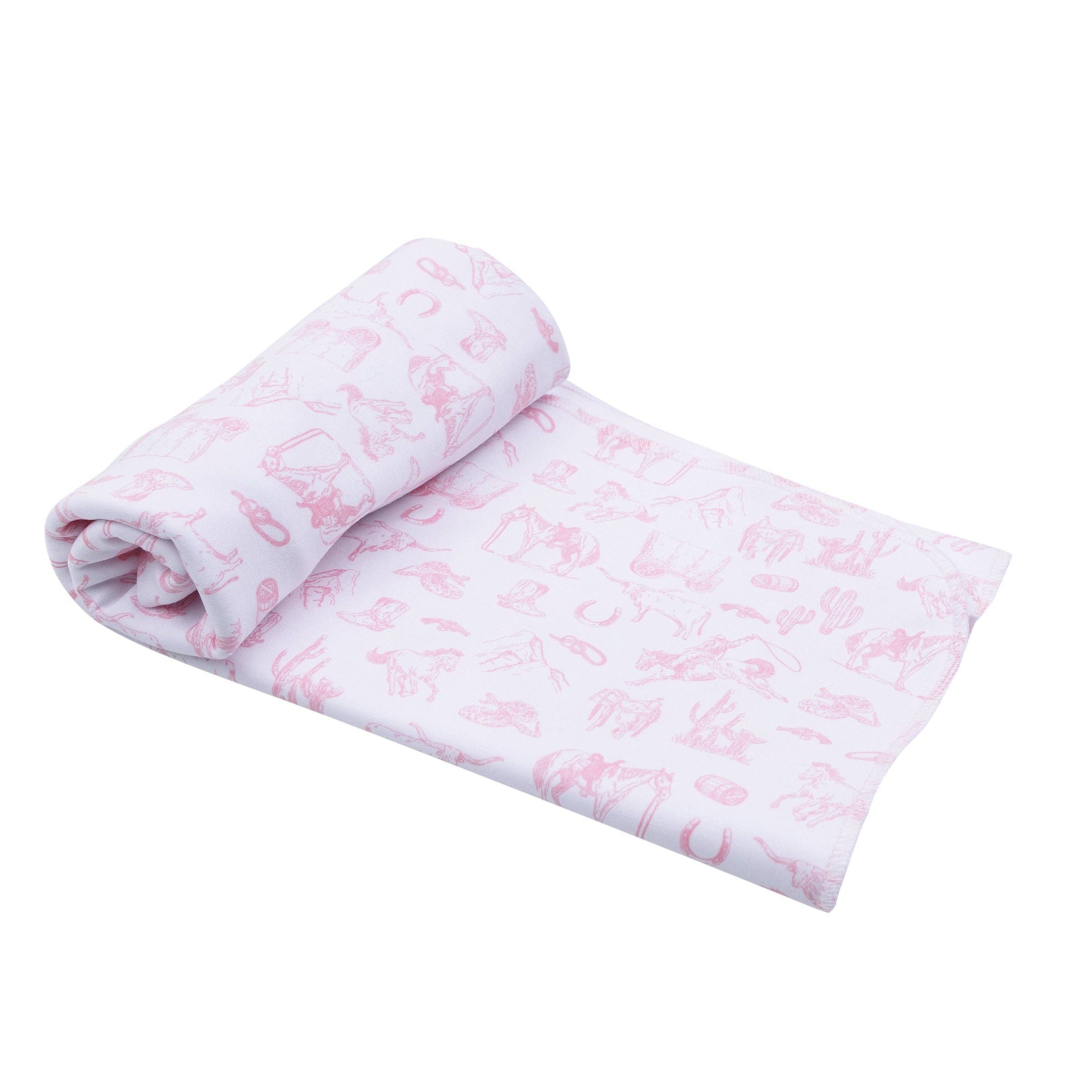 Magnolia Baby - Vente Lange – bébé - Couverture emmaillotage Toile Far West - Rose0