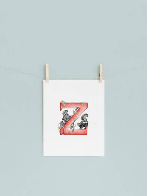 Imprimé lettre Z Giclée pour la vente par Kathryn Pow Art