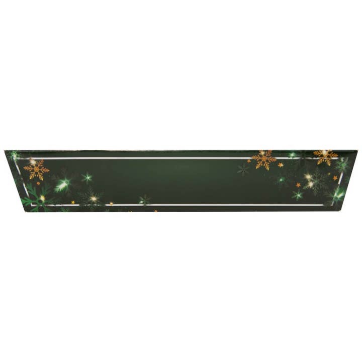 Deffrennes - Wholesale Basket - Green Christmas Rectangular Cardboard Basket 28.5x21x5.5 cm5