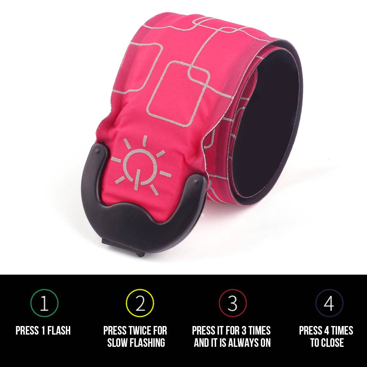 Pink Battery Powered Led Wristband for wholesale on Faire3