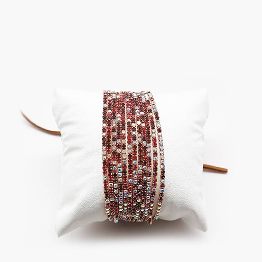 Fashion City – Conjunto de joias por atacado – Pulseiras de Pedra de Cristal Stretch Stretch de 12 Camadas 21