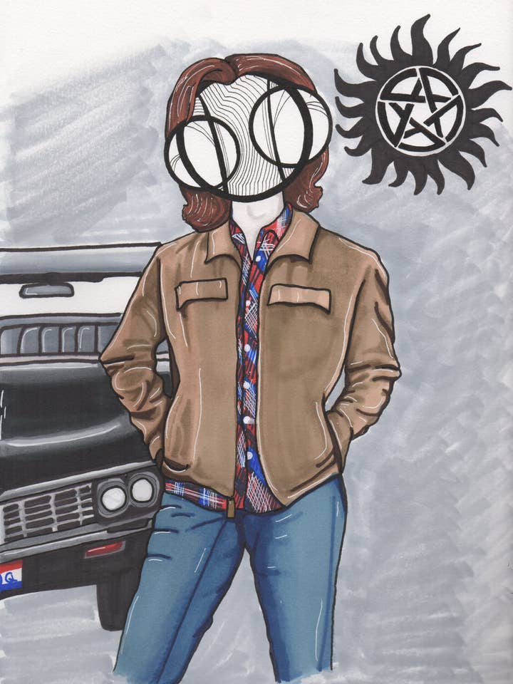 Tirage artistique de Sam Winchester pour la vente par Harth Creations
