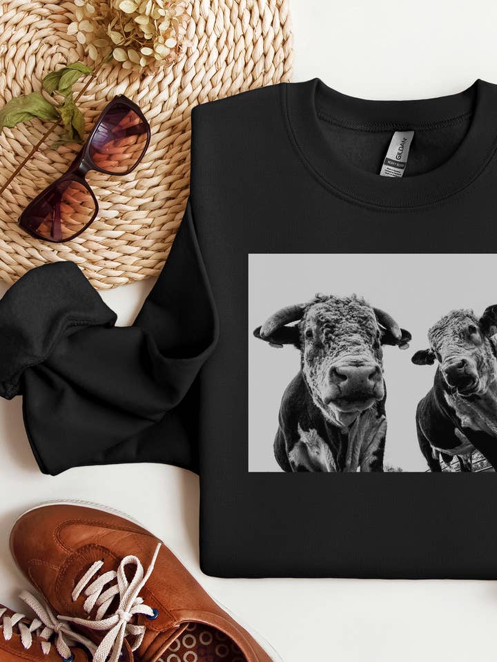 Curious Hereford Sweatshirt for wholesale by Hank & Scoot