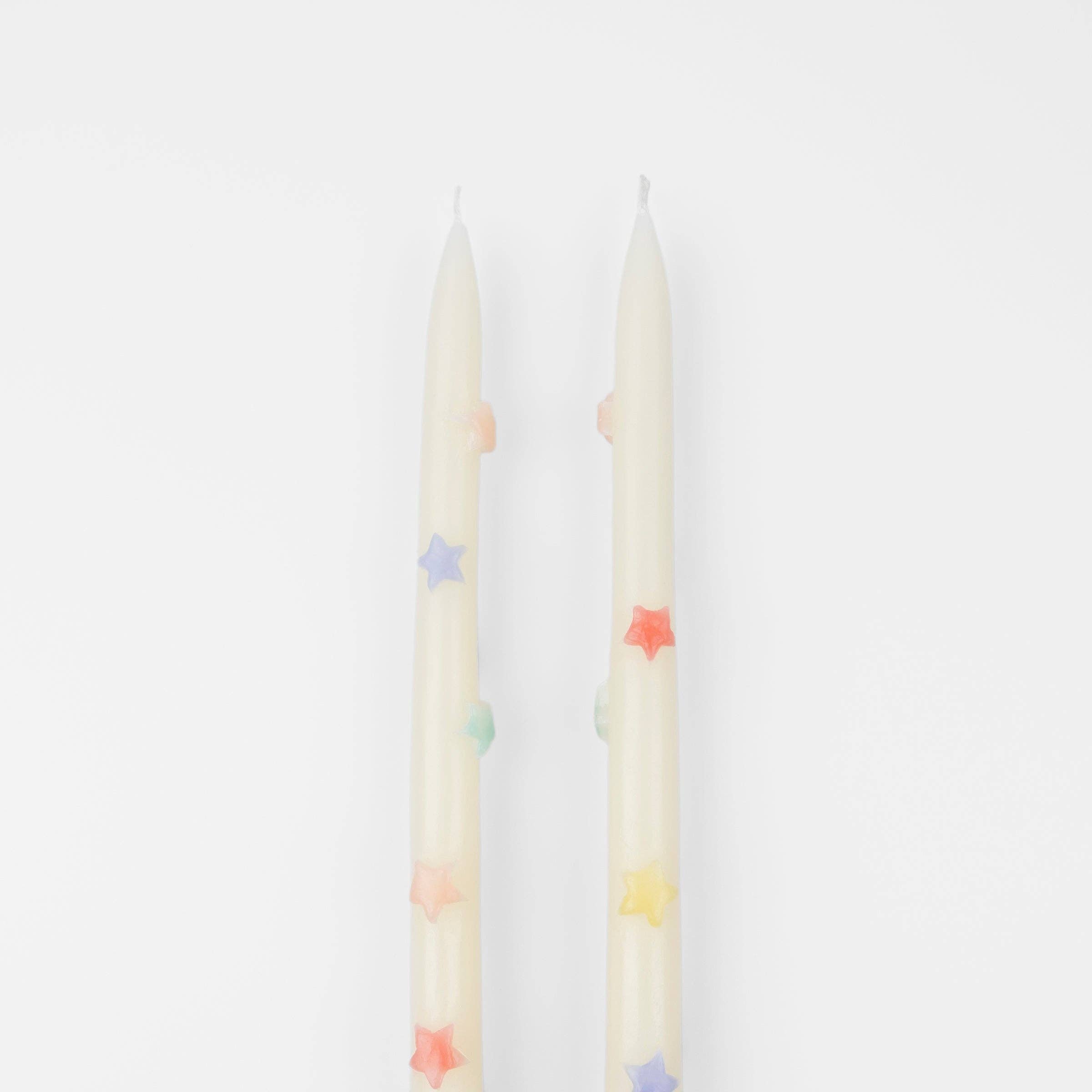 Meri Meri – wholesale Tapered candle/candlestick – Mixed Star Taper Candles2