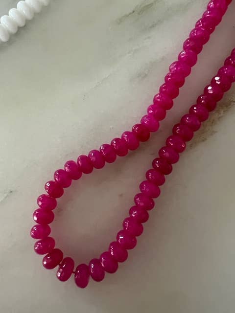 Sonya Renee Jewelry - Wholesale Beaded/Pearl Necklace - Candice Necklace - faceted and smooth gemstone roundels39