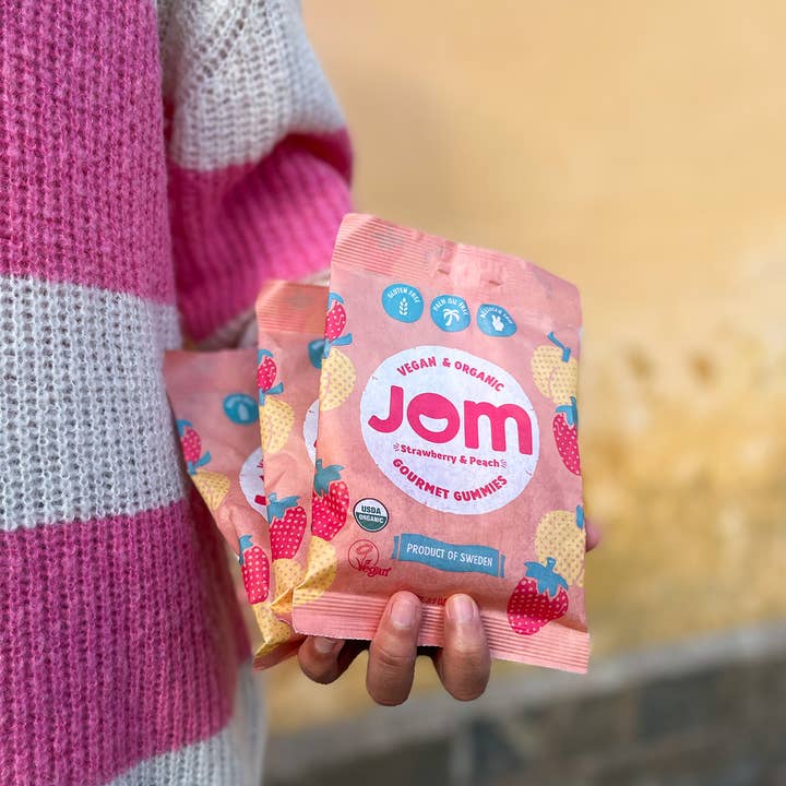 JOM - Wholesale Gummy - Swedish Organic and Vegan Strawberry & Peach Gummies6