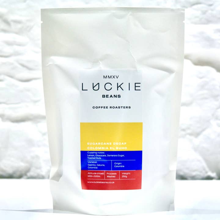 Colombie El Buho Canne à sucre DÉCAF pour la vente par Luckie Beans Coffee Roasters