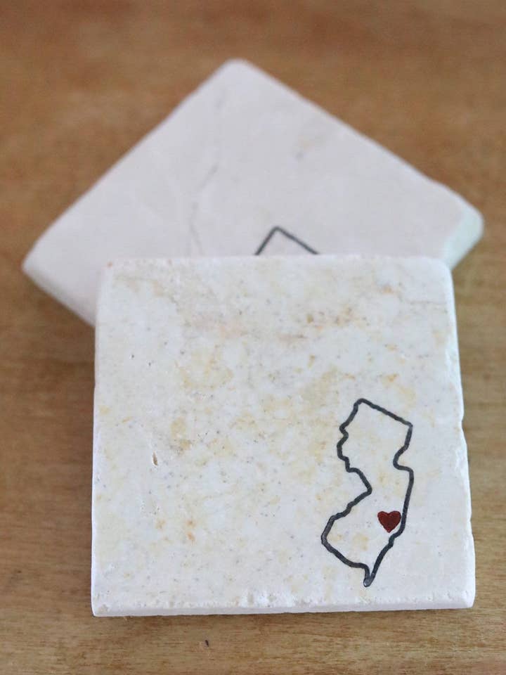 New Jersey Marmor Untersetzer Set für den Großhandel von Lace, Grace & Peonies Marble Coasters