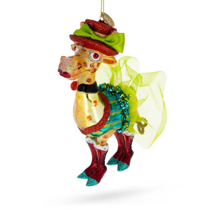 Giraffe in Costume Glass Ornament for wholesale by BestPysanky