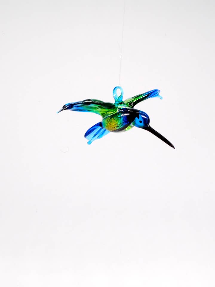 Hummingbird Tina with Dichroic for wholesale by WGK Glass Art Inc