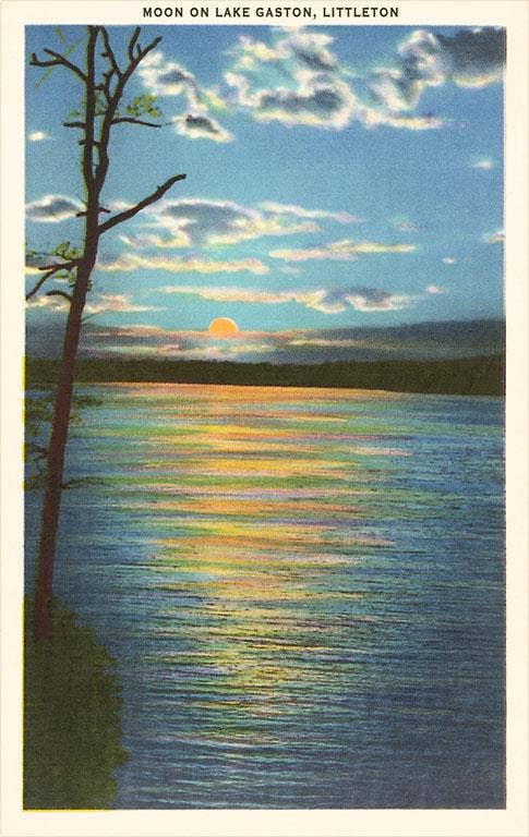 Found Image Press - Wholesale Stationery/Notecard Set - Greeting Card NC-386 Moon on Lake Gaston0