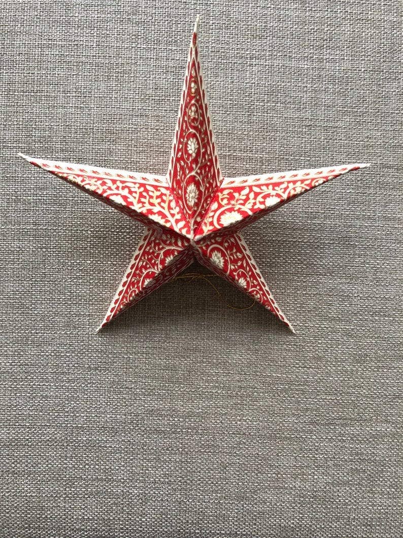 Bombay Paper - Wholesale Ornament Set - Star Ornaments - Set of 3 Handmade Paper Xmas Tree Ornaments1