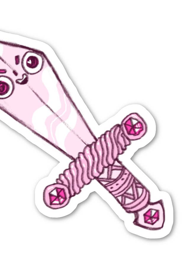 Rosa dolkklistermärke för wholesale av Abby Cali Art