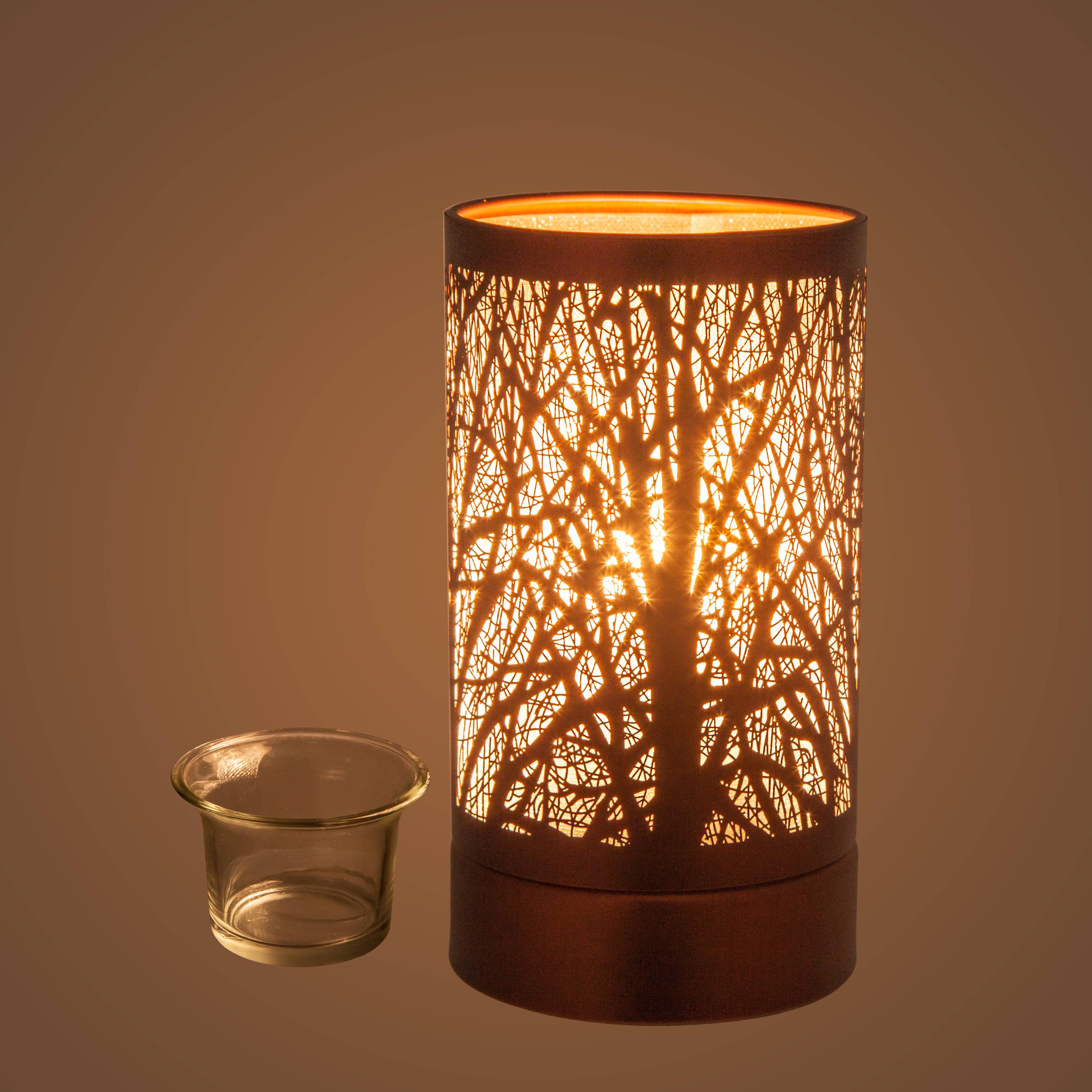 Peterson Housewares & Artwares - Vendita all'ingrosso Scaldacera - Lampada Touch da 18 cm con Scalda Cera e Brucia Oli - Motivo Foresta2