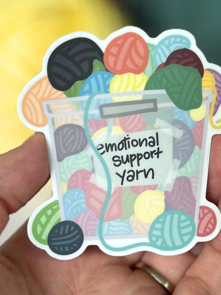 Emotional Support Yarn Sticker for wholesale by The Hookshelf