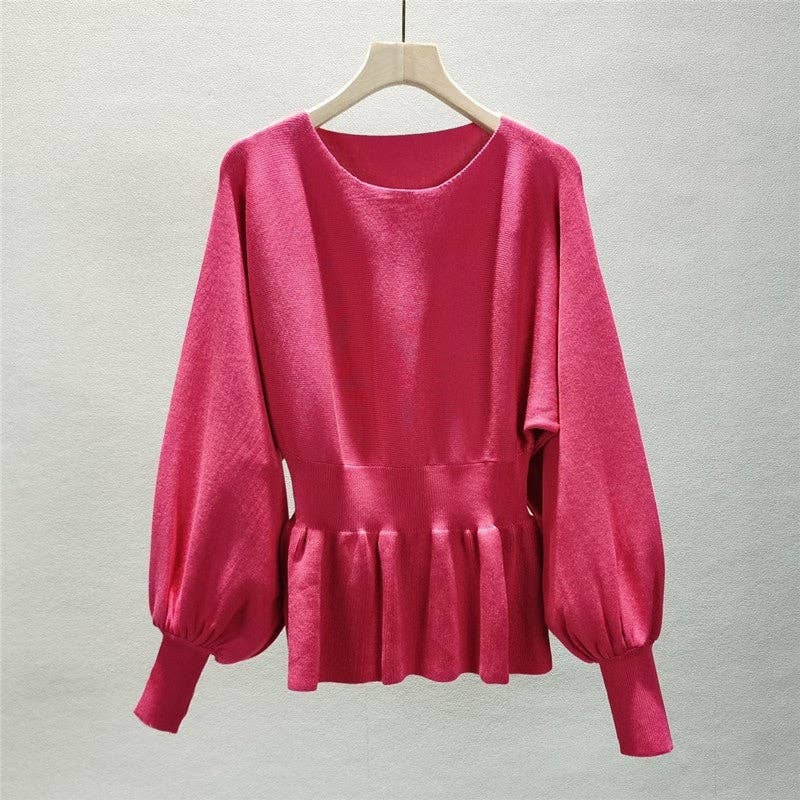 UZ Wholesale Store - Wholesale Top & Skirt Set - Women's - Two-Piece Lantern Sleeve Sweater And Bodycon Skirt2