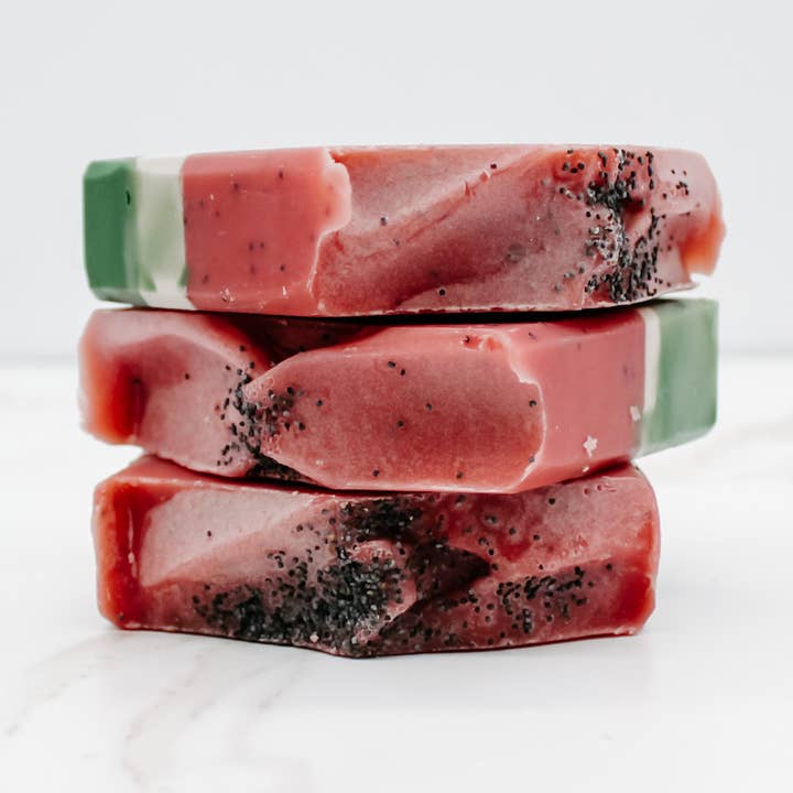 Watermelon Bar Soap- Fresh Moisturizing Exfoliating for wholesale by Beehive Naturals LLC