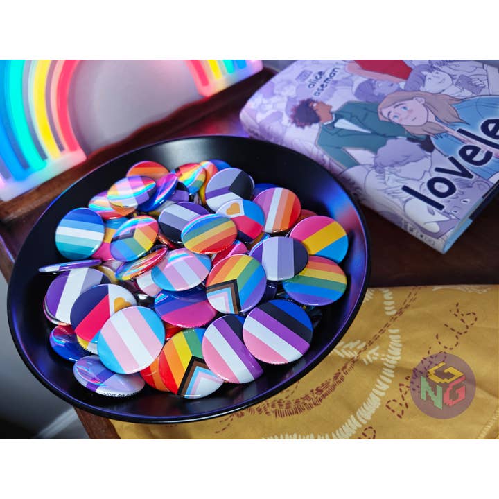 Gay Nerd Goods - Wholesale Lapel Pin/Button - Popular Pride Flag Button Mix1