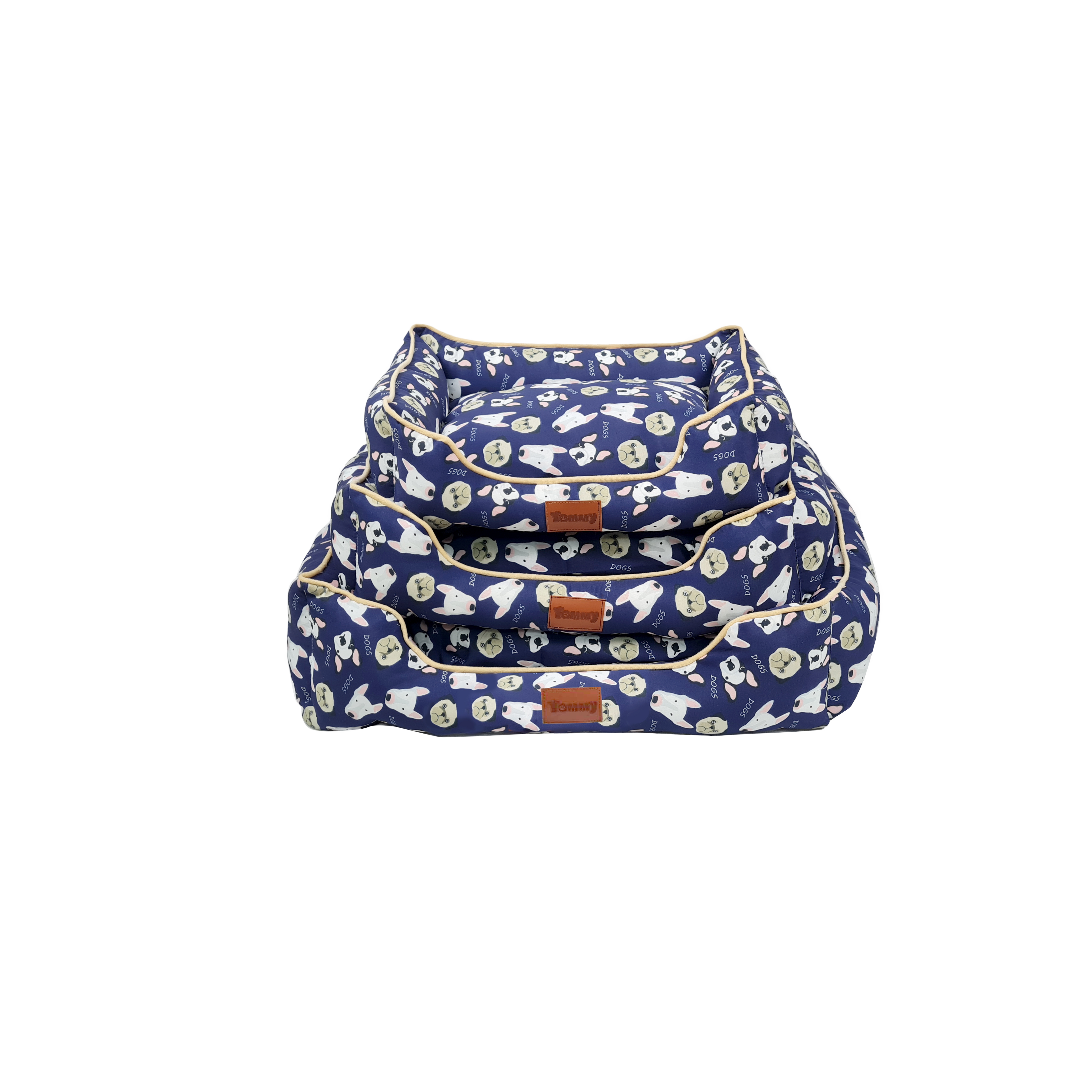 Amomi - Wholesale Pet Bed - Dog - 3 Pcs Linen Dog Bed With Cat Print (2 Colors)1