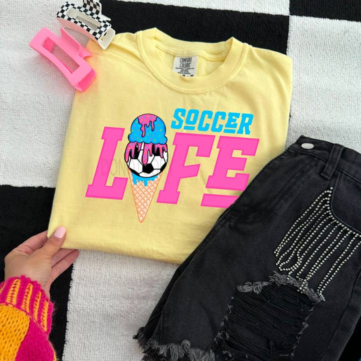 Trendy Transfers - Wholesale Sublimation Transfer - Soccer Life Ice Cream Drip DTF Heat Transfer
