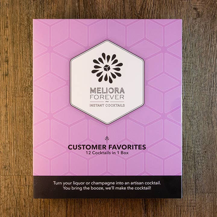 Smagskasse med kundernes favoritter (12 cocktails) for engroshandel hos Meliora Forever