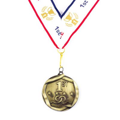 All Quality - Wholesale Gift tag - 1st Place Shooting Stars Gold Medal Award - Includes Ribbon