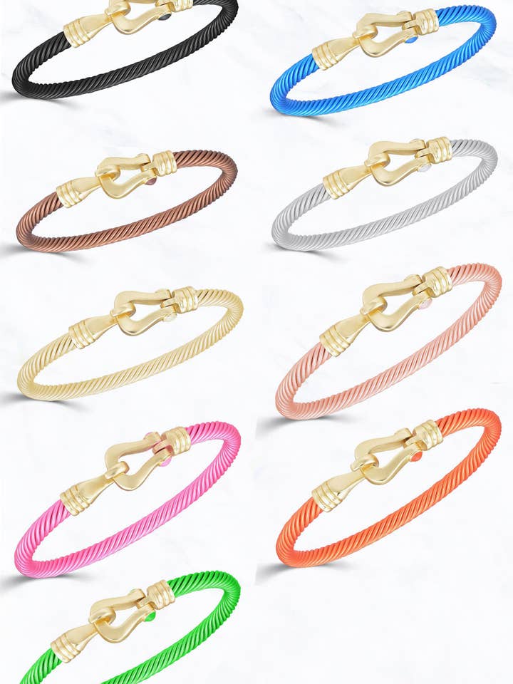 Love-Knot Cable Fashion Bangle Bracelet for wholesale by Suzie Q USA