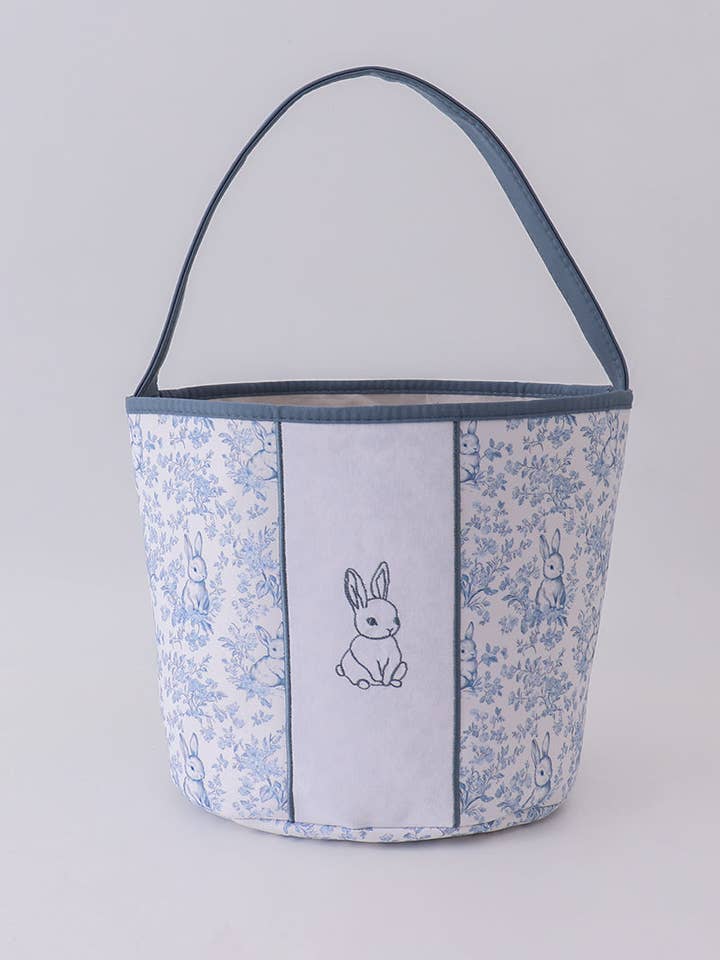Blue bunny floral basket for wholesale by Aspen Rain Boutique