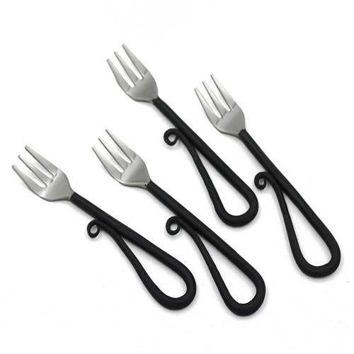 India Handicrafts Inc - Wholesale Flatware Set - Swirl Handle SS Fork Set1