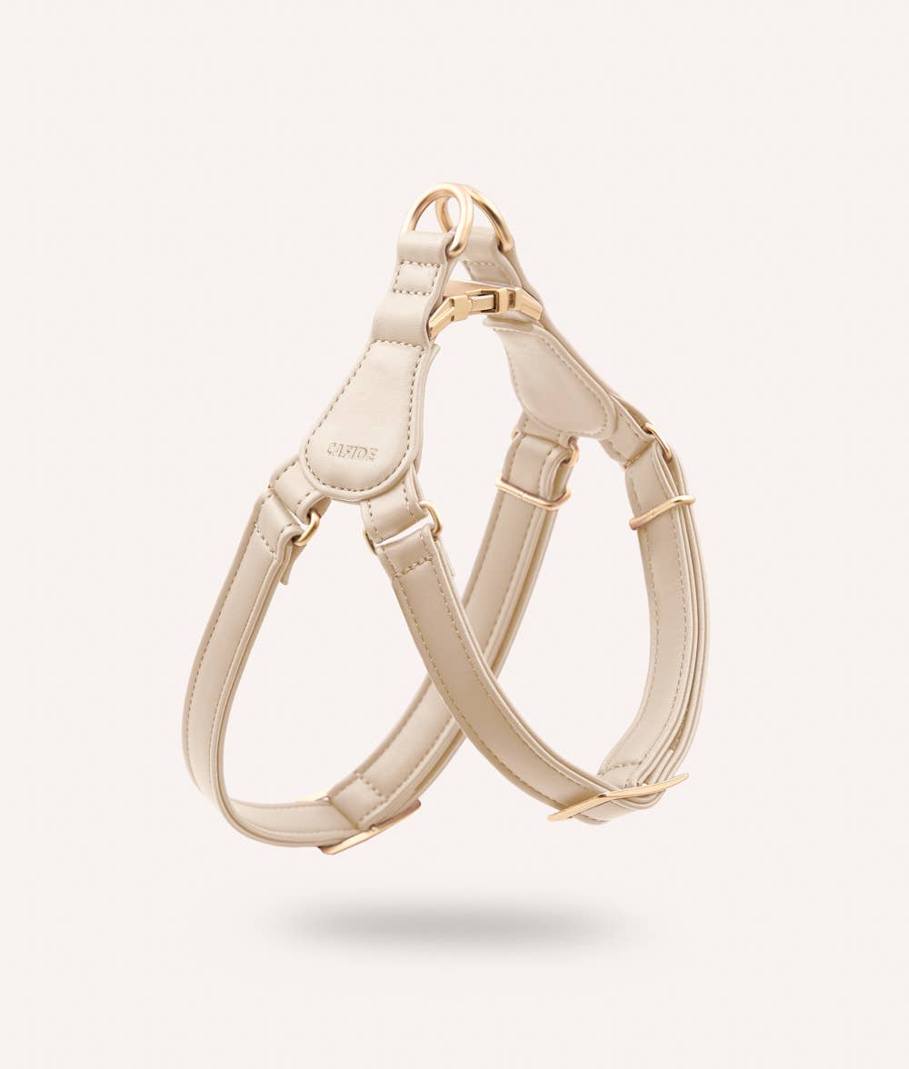 CAFIDE - Wholesale Pet Harness - Dog - Vegan Leather "Step In" Harness Beige, Jala