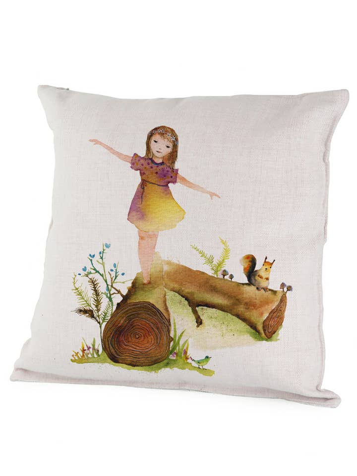 Pillow Cover (Canvas) 16x16" - Balance - Girl in Nature for wholesale by Oladesign