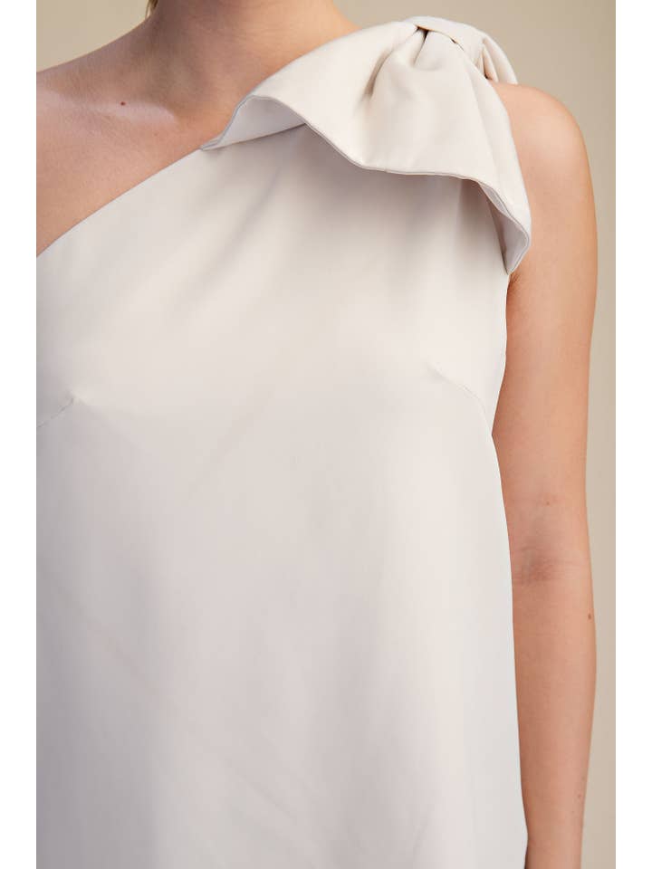 Glam - Wholesale Dress - Women's - Bow One Shoulder Mini Dress5