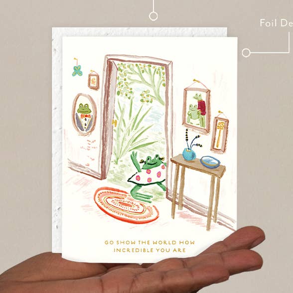 Girl Frog - Biglietto di congratulazioni per la vendita all'ingrosso da parte di Seedlings