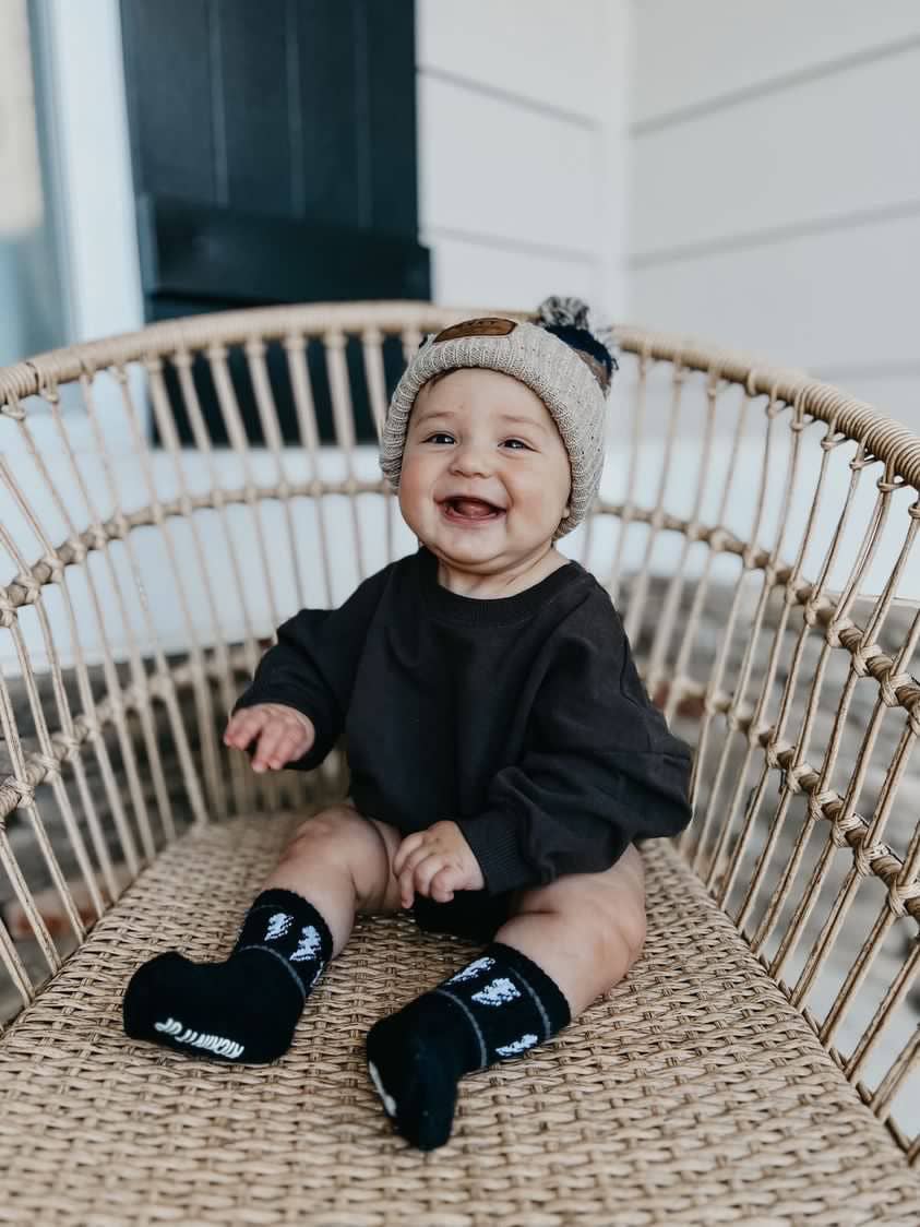 Addie Joy company - Wholesale Romper - Kids - Oversized Cozy Romper - Faded Black7