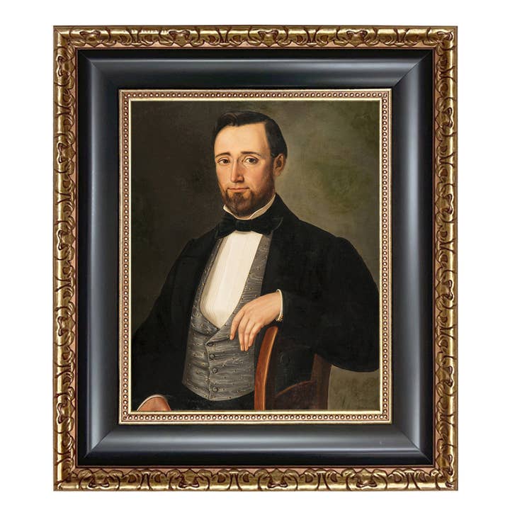 Stampa su tela di un dipinto vintage di un gentiluomo dell'epoca vittoriana. per la vendita all'ingrosso da parte di Madison Bay Co. - Historical Home Decor Reproductions