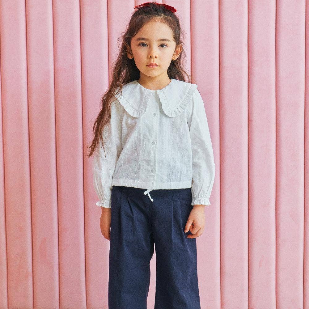 ToTo Heros - Wholesale Button Down Shirt - Kids - Reese Wide Collar Cropped Blouse4