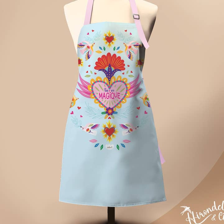 Delantal de algodón 100 % orgánico (GOTS) - Eres magia para venta al por mayor de Hirondelle & Cie
