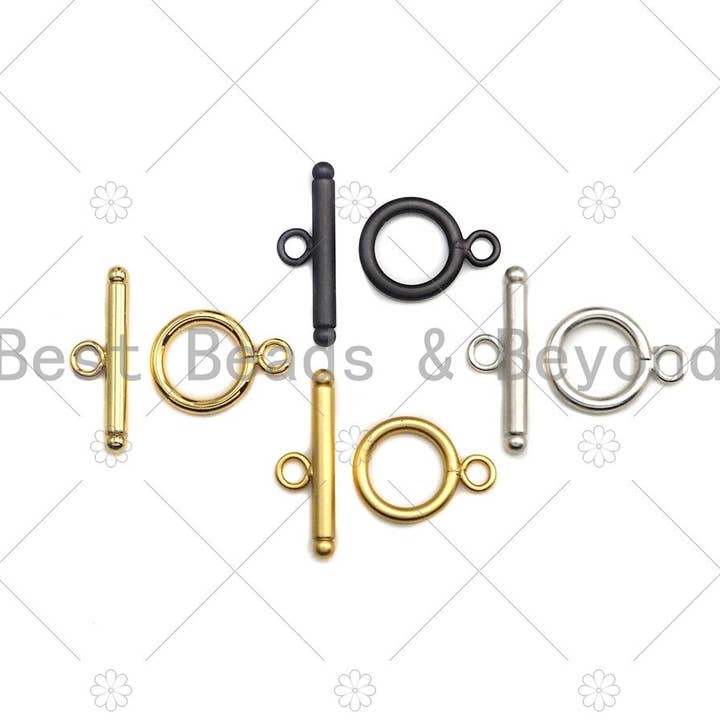 BestBeads&Beyond – wholesale Clasp – 1 Set Gold and Silver Plated Toggle Clasp, Y255