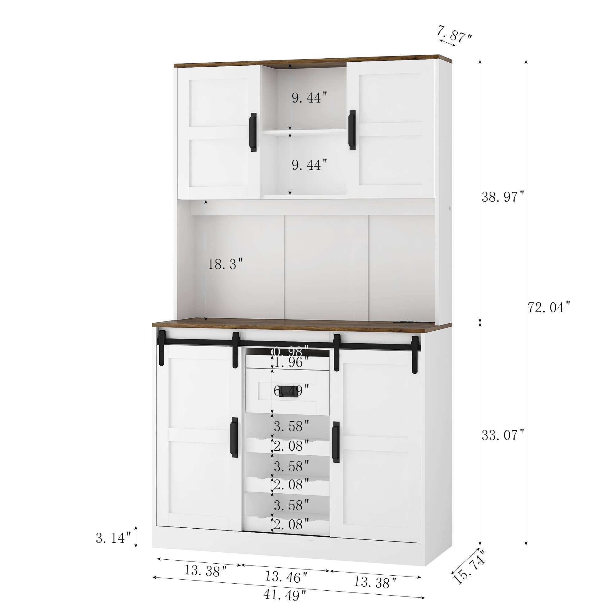 39F Inc. - Vente Armoire - Armoire de garde-manger 74", station de charge, support pour micro-ondes44