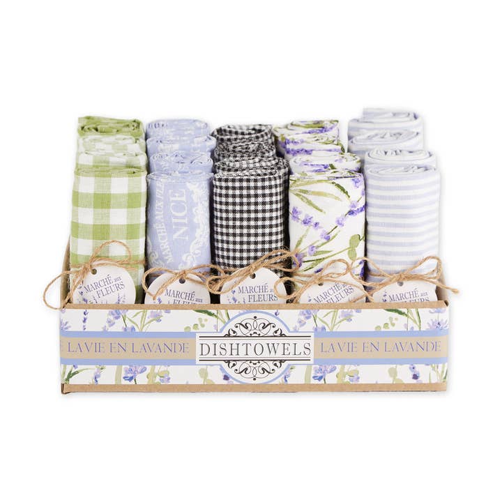 Design Imports - Wholesale Tea Towel - Life in Lavender Assorted Dishtowels- PDQ