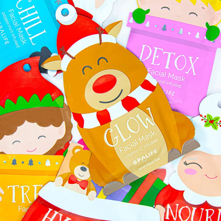 My Spa Life - Wholesale Skincare Face Mask - Santa's Squad 6 Piece Sheet Mask Gift Set
