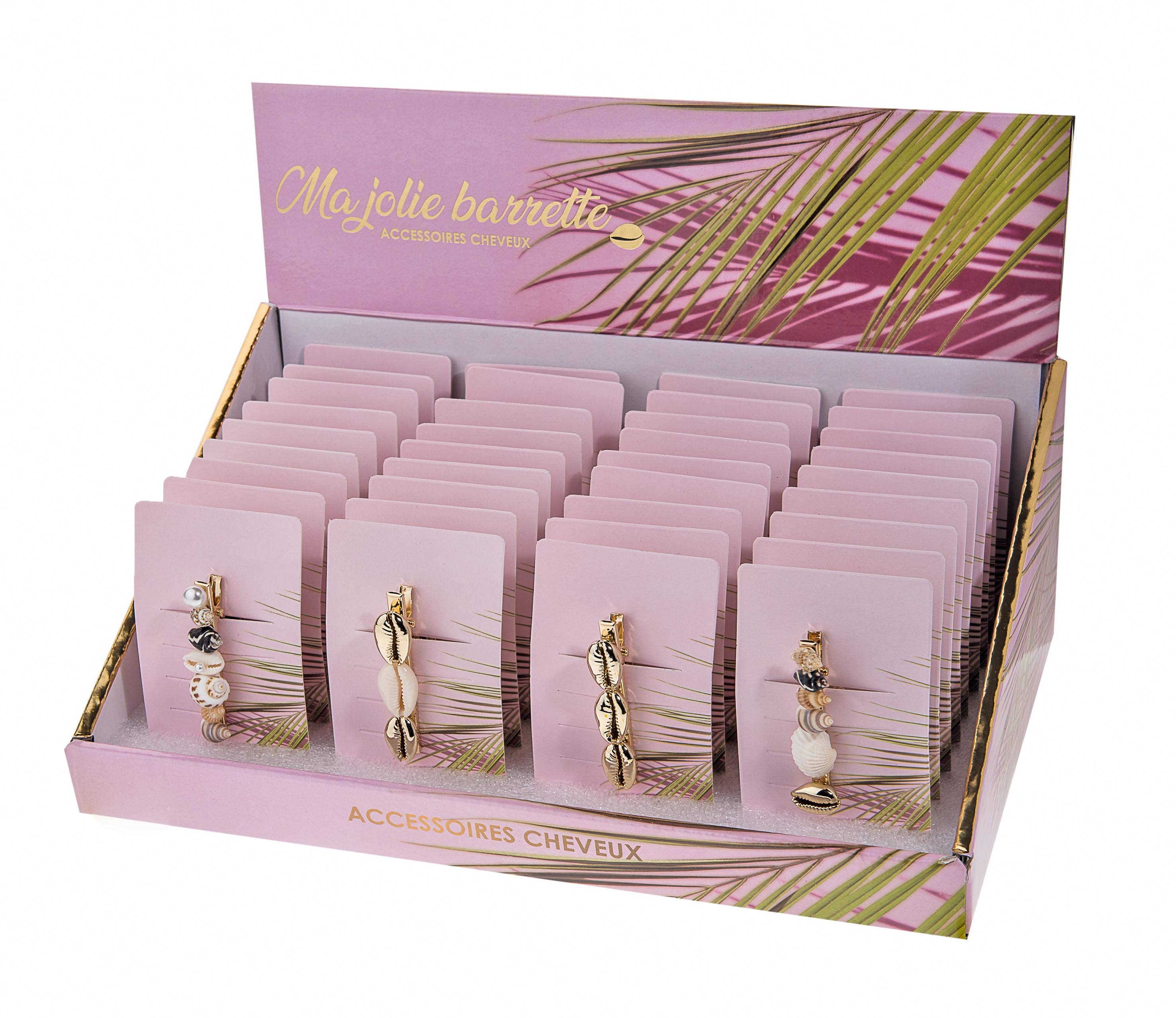 STELLA GREEN - Wholesale Hair Clip - Women's - 36 shell hair clips (display)1