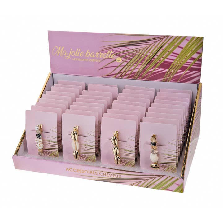 STELLA GREEN - Wholesale Hair Clip - Women's - 36 shell hair clips (display)1