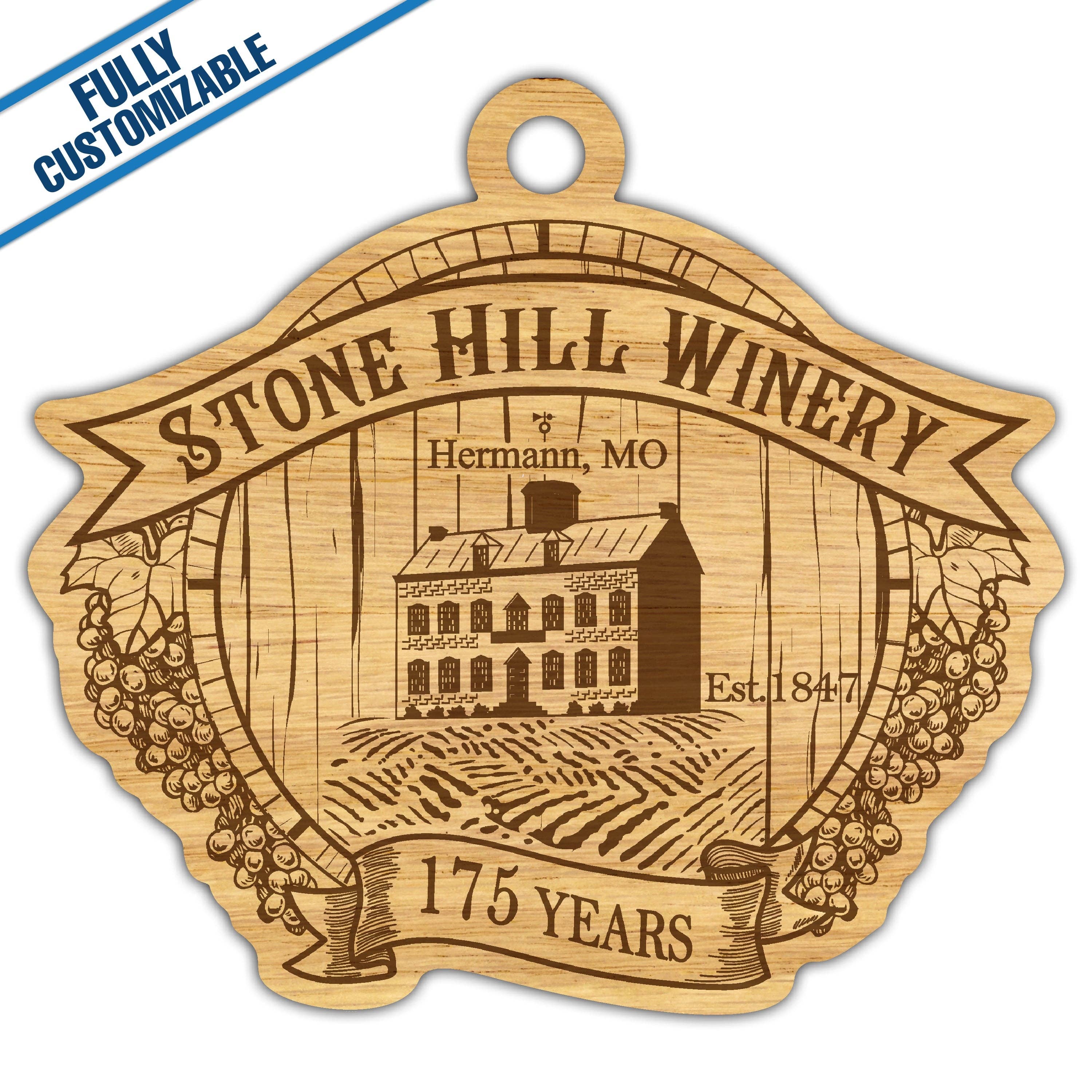 GiftWorksPlus - Wholesale Ornament - FW Engraved Wood Custom Cut Ornament - Fully Customizable0