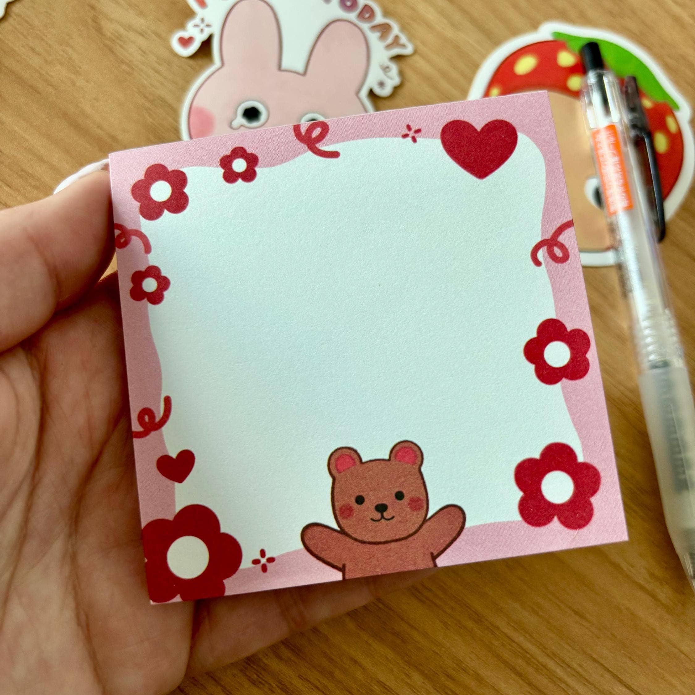 Drawn by Ang - Vente Blocs-notes - Bloc-notes Ours Fleur0