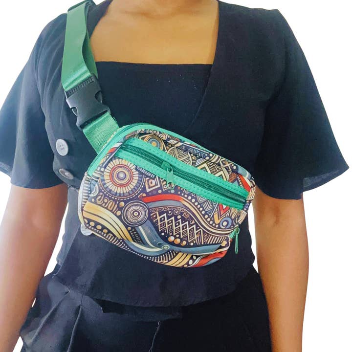 African Print Neoprene Hip Pouch, Waterproof #3 for wholesale by YewandeAndCo