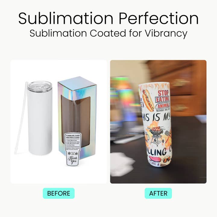 MakerFlo - Wholesale Insulated Mug/Tumbler - Makerflo 20 oz Skinny Sublimation Tumbler