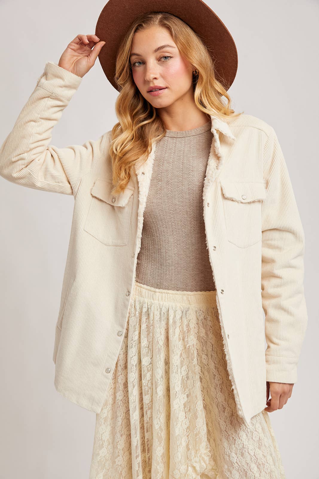 Bluivy - Wholesale Jacket - Women's - CORDUROY SHERPA-LINED JACKET19