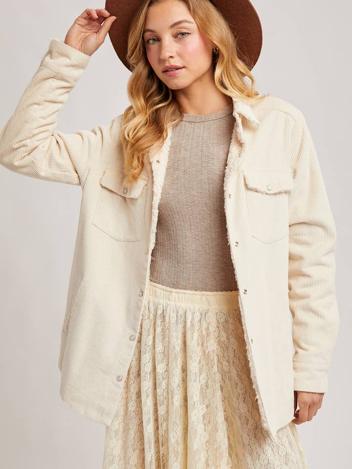 Bluivy - Wholesale Jacket - Women's - CORDUROY SHERPA-LINED JACKET19