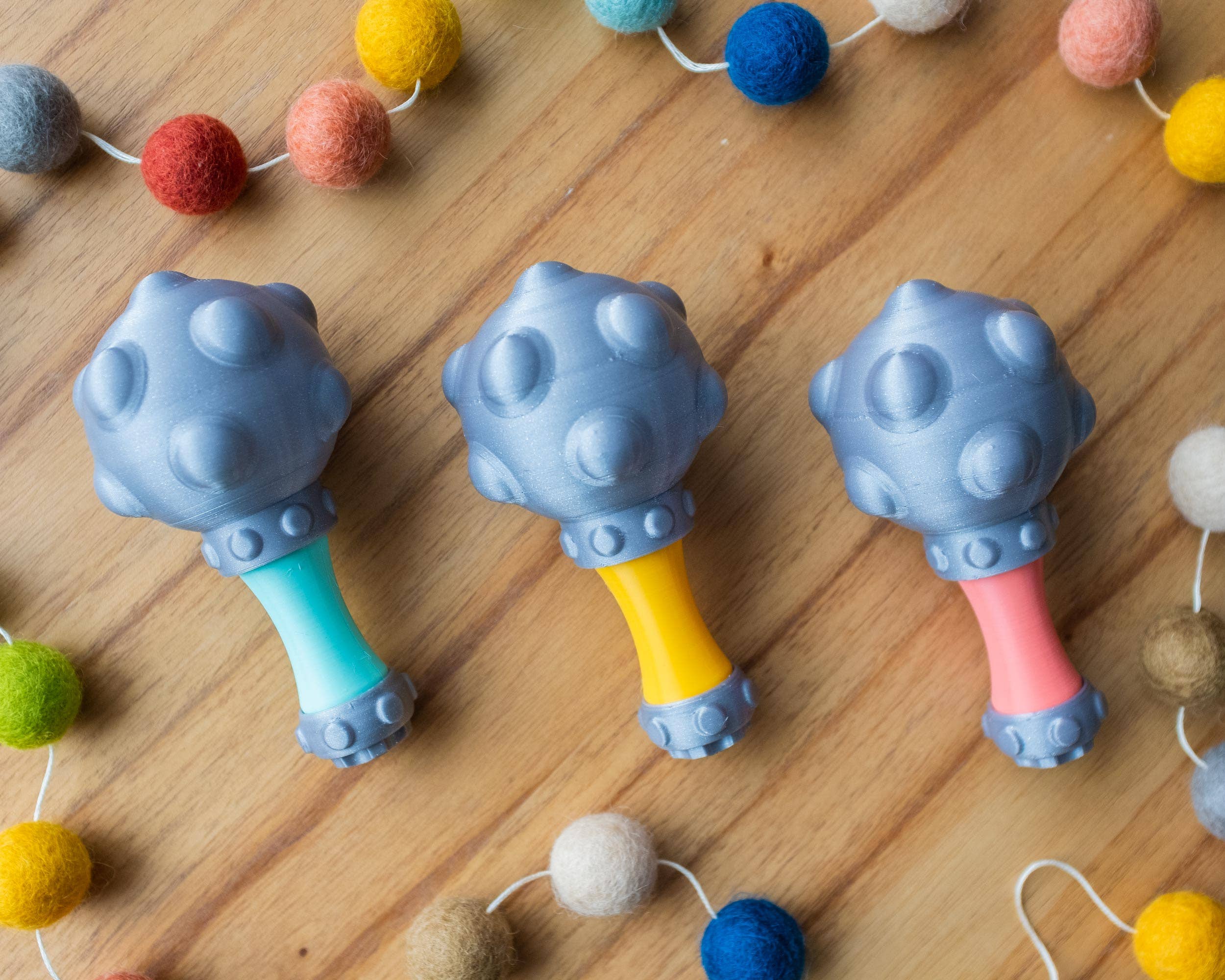 Printed Foundry - Wholesale Handheld Rattle - Baby - Baby's First Mace - Fun Rattle Sensory Toy for Babies3